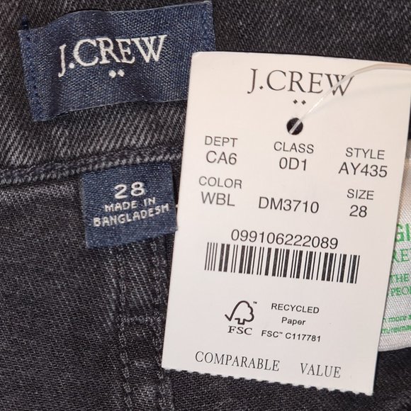 J. Crew NWT Black Long Denim Shorts size 28 - Picture 12 of 12